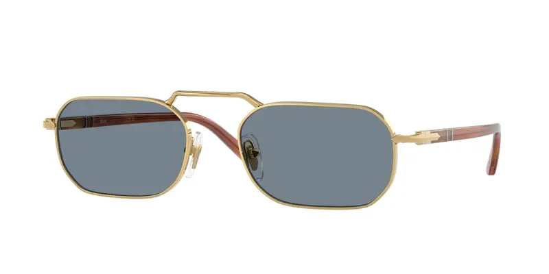 Persol Unisex PO1020S  113256 Occhiali da sole Metallo Oro Blu Squadrata Normale
