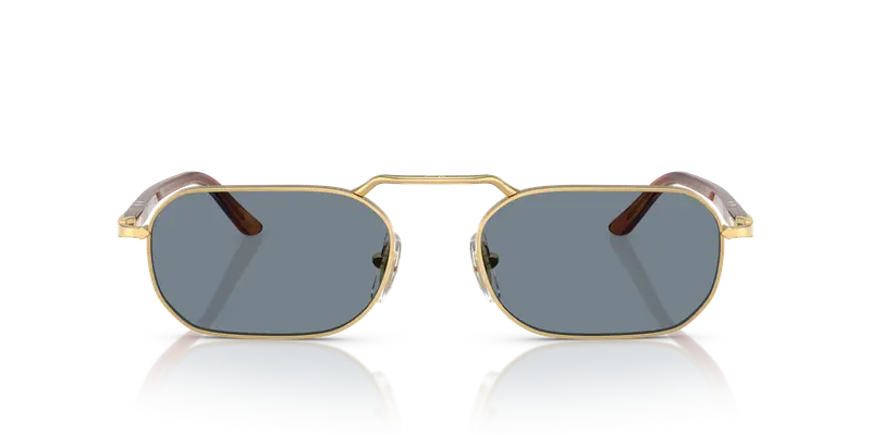 Persol Unisex PO1020S 113256 Occhiali da sole Metallo Oro Blu Squadrata Normale miniatura 2