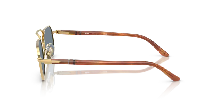 Persol Unisex PO1020S 113256 Occhiali da sole Metallo Oro Blu Squadrata Normale miniatura 3