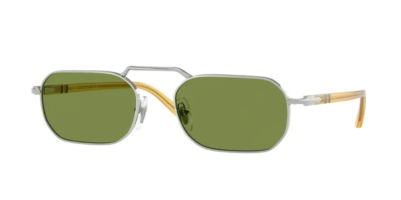 Persol Unisex PO1020S  518/4E Occhiali da sole Metallo Argento Verde Squadrata Normale