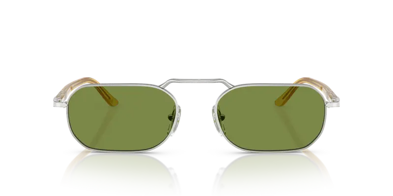 Persol Unisex PO1020S 518/4E Occhiali da sole Metallo Argento Verde Squadrata Normale miniatura 2
