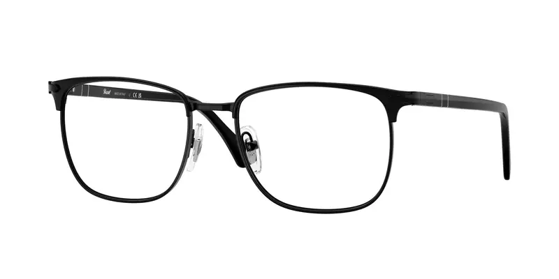 Persol Unisex PO1021V  1078 Montature da vista Metallo Nero Trasparente Squadrata Normale