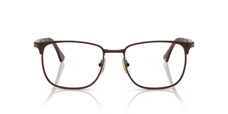 Persol Unisex PO1021V 1124 Montature da vista Metallo Marrone Trasparente Squadrata Normale miniatura 2