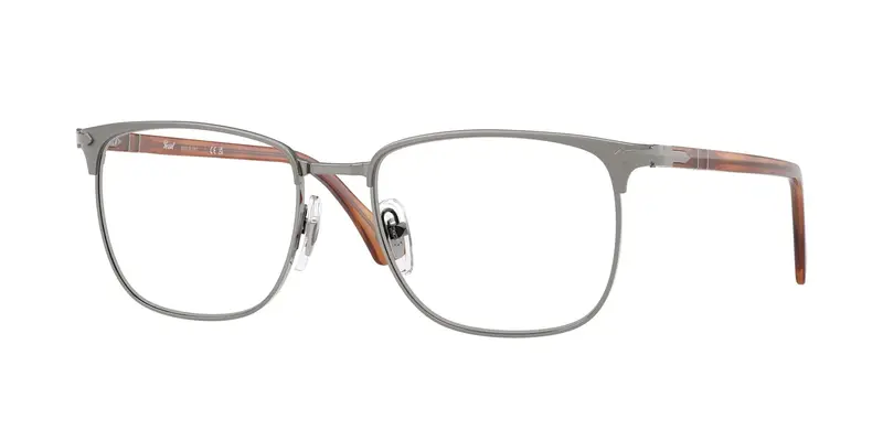 Persol Unisex PO1021V  1131 Montature da vista Metallo Grigio Trasparente Squadrata Normale