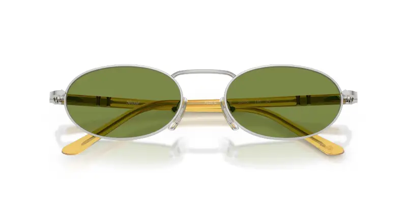 Unisex PO1023S 518/4E Occhiali da sole Metallo Argento Verde Squadrata Normale miniatura 2