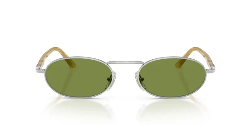Unisex PO1023S 518/4E Occhiali da sole Metallo Argento Verde Squadrata Normale miniatura 3