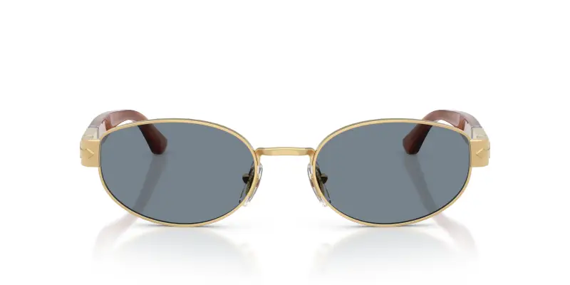 Unisex PO1024S 113256 Occhiali da sole Metallo Oro Blu Rotonda Normale miniatura 3