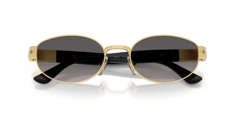 Unisex PO1024S 515/M3 Occhiali da sole Metallo Oro Grigio Rotonda Polarizzata miniatura 2