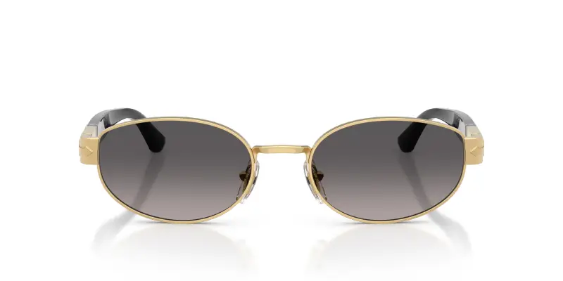 Unisex PO1024S 515/M3 Occhiali da sole Metallo Oro Grigio Rotonda Polarizzata miniatura 3