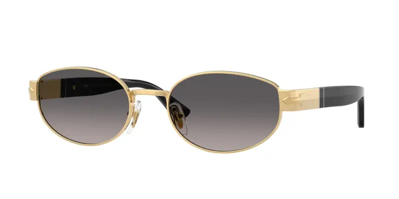 Unisex PO1024S 515/M3 Occhiali da sole Metallo Oro Grigio Rotonda Polarizzata