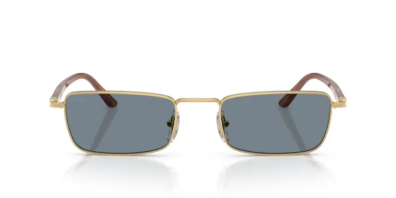 Unisex PO1025S 113256 Occhiali da sole Metallo Oro Blu Squadrata Normale miniatura 3