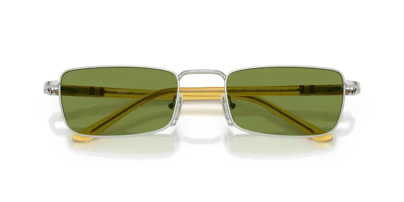 Unisex PO1025S 518/4E Occhiali da sole Metallo Argento Verde Squadrata Normale miniatura 2