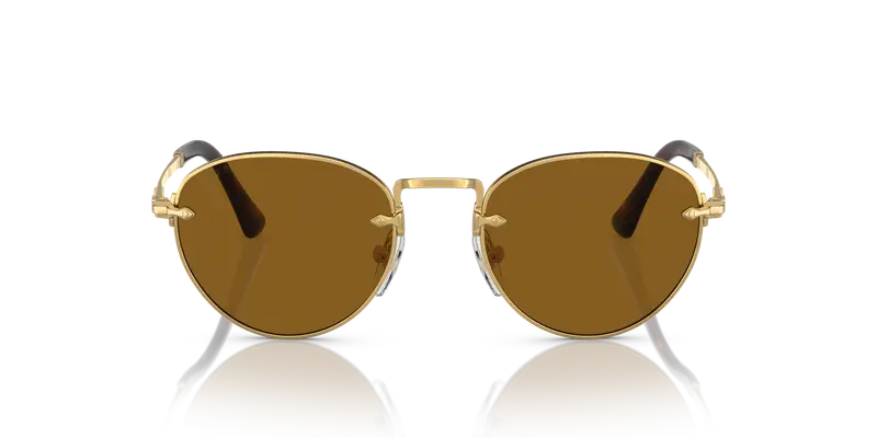 Persol Unisex PO2491S 114233 Occhiali da sole Plastica Oro Marrone Pantos Normale miniatura 2