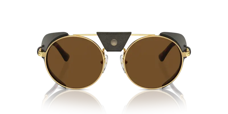 Persol Unisex PO2496SZ 114057 Occhiali da sole Metallo Oro Marrone Rotonda Polarizzata miniatura 2