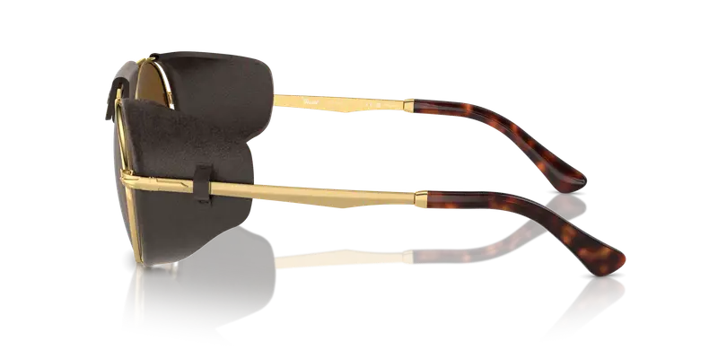 Persol Unisex PO2496SZ 114057 Occhiali da sole Metallo Oro Marrone Rotonda Polarizzata miniatura 3