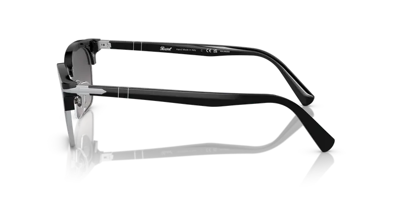 Persol Unisex PO3199S 1106M3 Occhiali da sole Acetato Nero Grigio Squadrata Polarizzata Sfumato miniatura 3