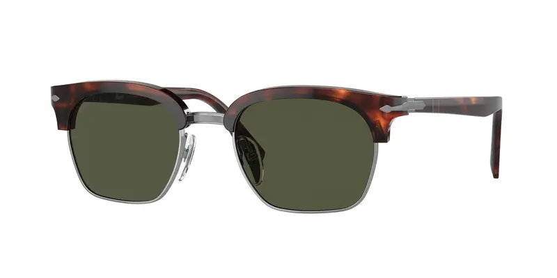 Persol Unisex PO3199S 24/31 Occhiali da sole Acetato Tartaruga Verde Squadrata Normale