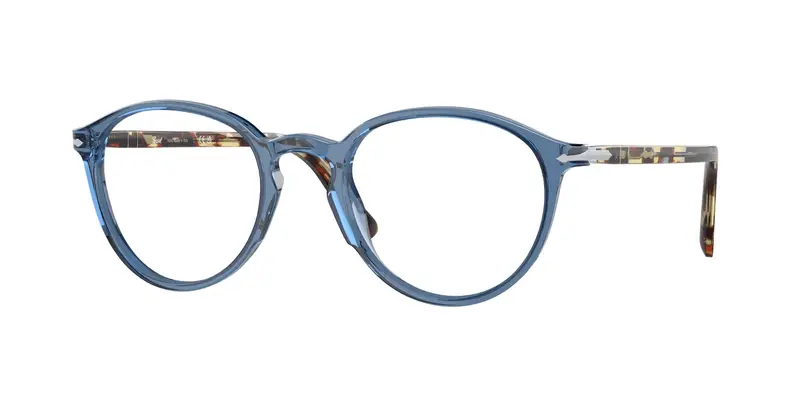 Persol Unisex PO3218V  1202 Montature da vista Acetato Blu Trasparente Pantos Normale