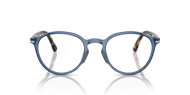 Persol Unisex PO3218V 1202 Montature da vista Acetato Blu Trasparente Pantos Normale miniatura 2
