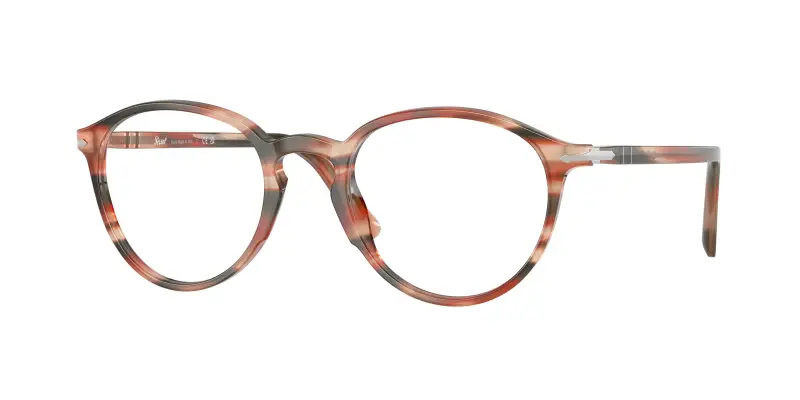 Unisex PO3218V 1233 Montature da vista Acetato Rosso Trasparente Pantos Normale