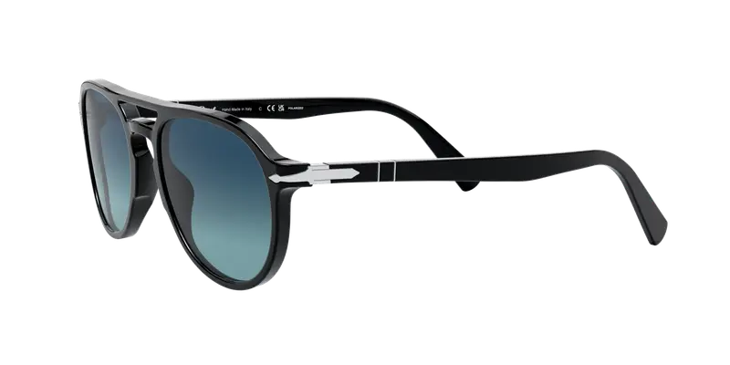 Persol Unisex PO3235S EL PROFESOR SERGIO 095/S3 Occhiali da sole Acetato Nero Blu Pilot Polarizzata Sfumato miniatura 3