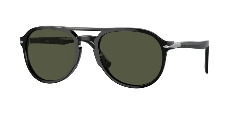 Persol Unisex PO3235S EL PROFESOR SERGIO 95/31 Occhiali da sole Acetato Nero Verde Pilot Normale
