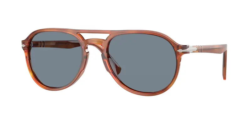 Persol Unisex PO3235S EL PROFESOR SERGIO 96/56 Occhiali da sole Acetato Marrone Blu Pilot Normale