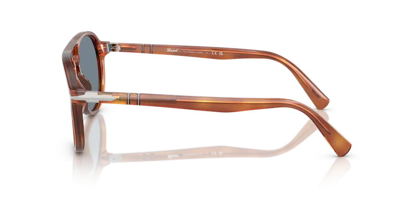 Persol Unisex PO3235S EL PROFESOR SERGIO 96/56 Occhiali da sole Acetato Marrone Blu Pilot Normale miniatura 3