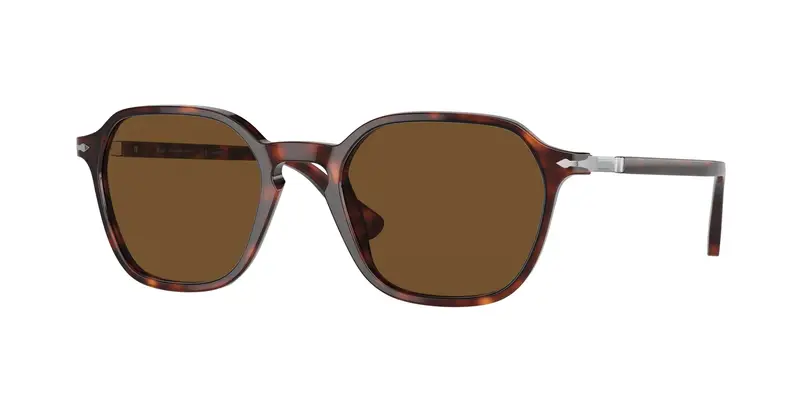 Persol Unisex PO3256S 24/57 Occhiali da sole Plastica Havana Marrone Squadrata Polarizzata
