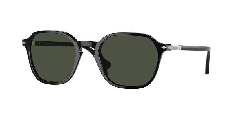 Persol Unisex PO3256S 95/31 Occhiali da sole Plastica Nero Verde Squadrata