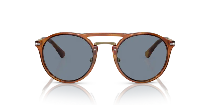 Persol Unisex PO3264S 96/56 Occhiali da sole Acetato Marrone Blu Pantos Normale miniatura 2