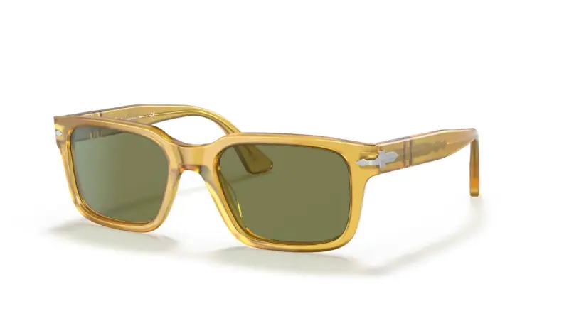 Unisex PO3272S 204/4E Occhiali da sole Acetato Giallo Verde Squadrata Normale