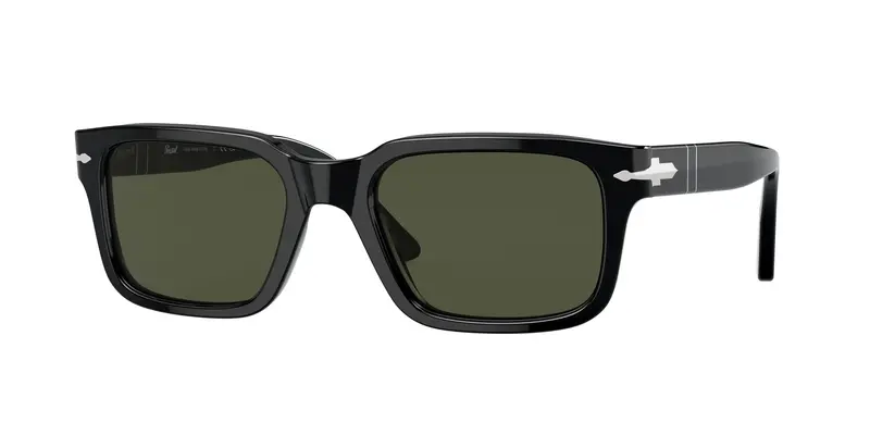 Persol Unisex PO3272S  95/31 Occhiali da sole Acetato Nero Verde Squadrata Normale