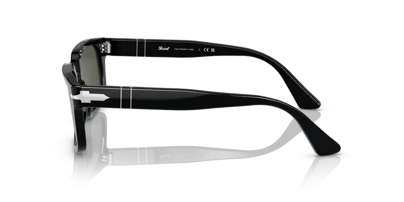 Persol Unisex PO3272S 95/31 Occhiali da sole Acetato Nero Verde Squadrata Normale miniatura 3