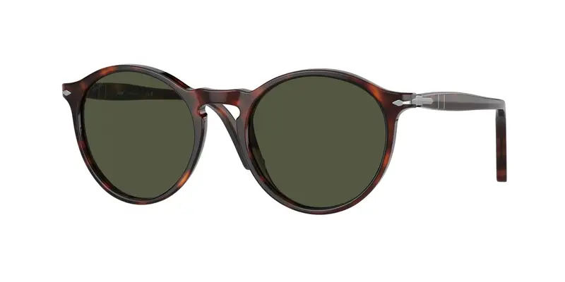 Persol Unisex PO3285S  24/31 Occhiali da sole Acetato Tartaruga Verde Rotonda Normale