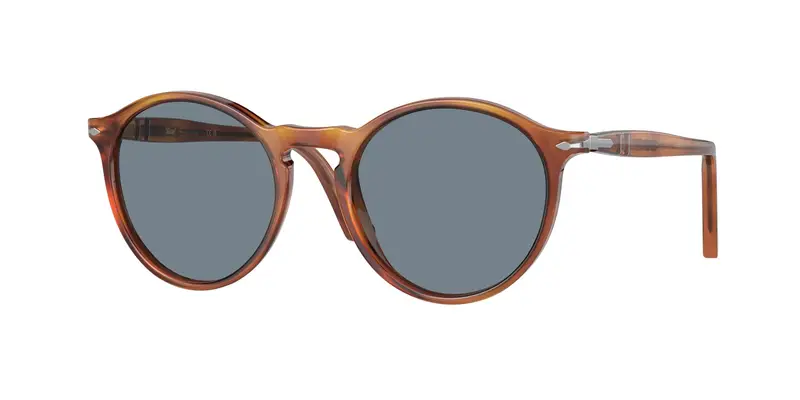 Persol Unisex PO3285S  96/56 Occhiali da sole Acetato Marrone Blu Rotonda Normale