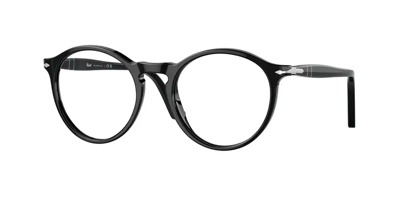 Persol Unisex PO3285V 95 Montature da vista Plastica Nero  Rotonda