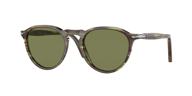 Persol Unisex PO3286S  11564E Occhiali da sole Plastica Marrone/Verde Verde Pantos Normale