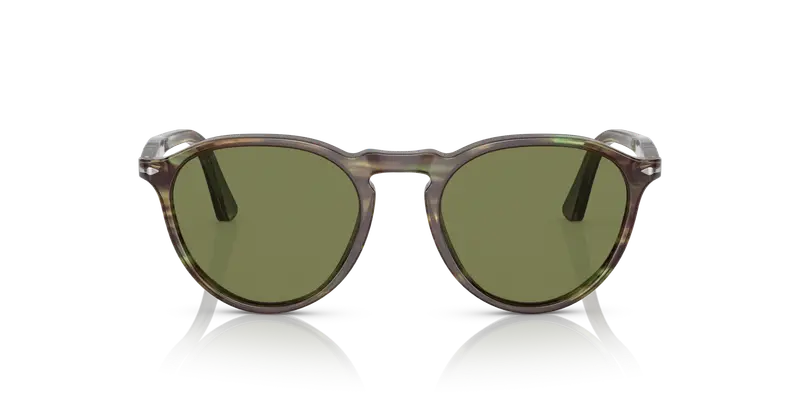 Persol Unisex PO3286S 11564E Occhiali da sole Plastica Marrone/Verde Verde Pantos Normale miniatura 2