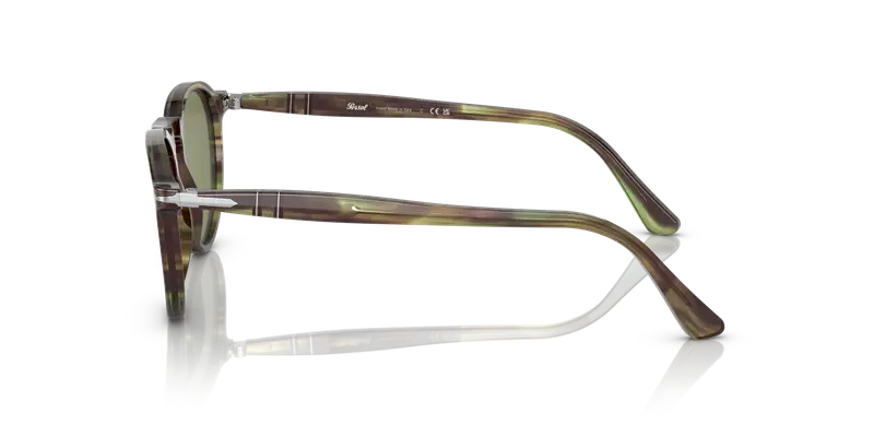 Persol Unisex PO3286S 11564E Occhiali da sole Plastica Marrone/Verde Verde Pantos Normale miniatura 3