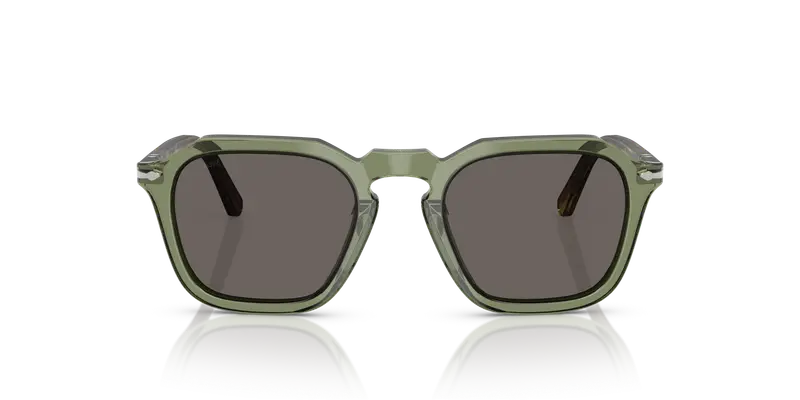 Persol Unisex PO3292S 1226B1 Occhiali da sole Acetato Verde Grigio Squadrata Normale miniatura 2