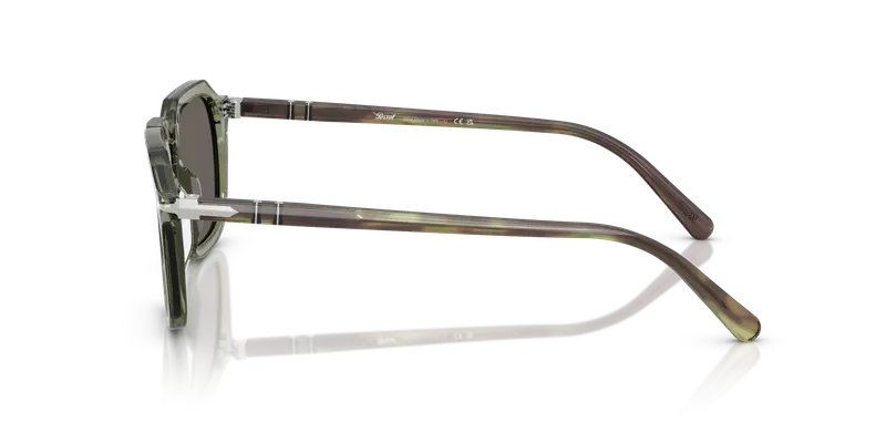 Persol Unisex PO3292S 1226B1 Occhiali da sole Acetato Verde Grigio Squadrata Normale miniatura 3