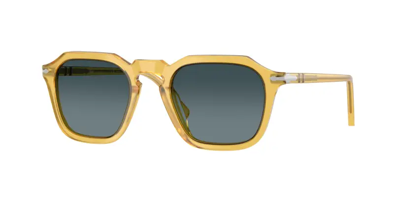 Unisex PO3292S 204/S3 Occhiali da sole Acetato Giallo Squadrata Polarizzata