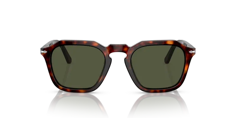 Persol Unisex PO3292S 24/31 Occhiali da sole Acetato Tartaruga Verde Squadrata Normale miniatura 2