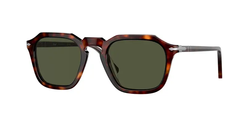 Unisex PO3292S 24/31 Occhiali da sole Acetato Tartaruga Verde Squadrata Normale