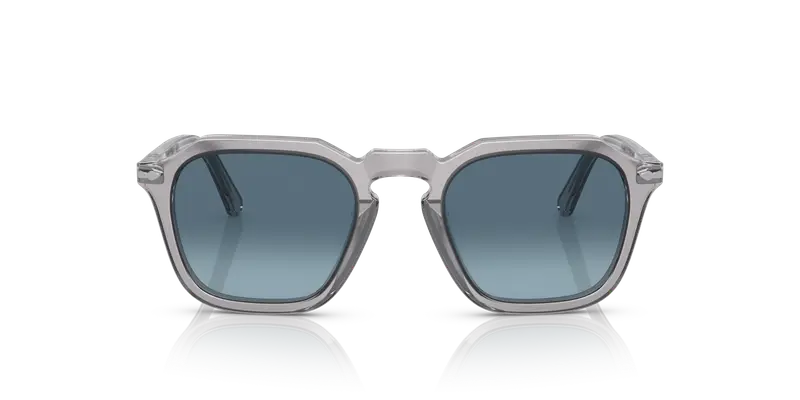 Persol Unisex PO3292S 309/Q8 Occhiali da sole Acetato Grigio Blu Squadrata Normale Sfumato miniatura 2