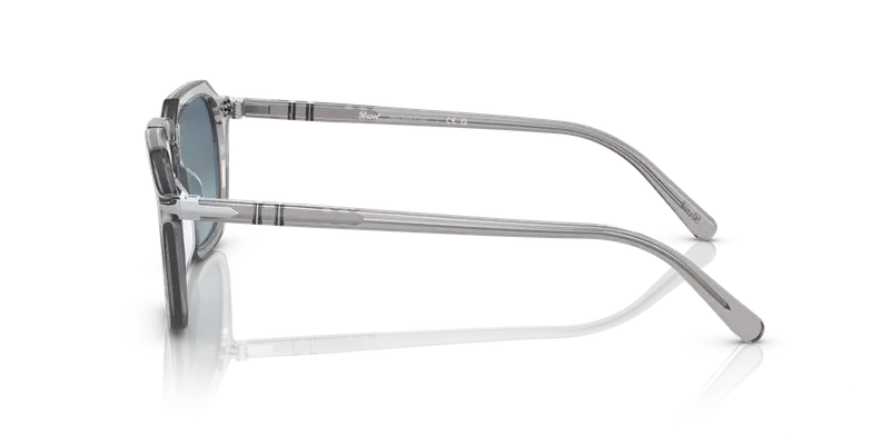 Persol Unisex PO3292S 309/Q8 Occhiali da sole Acetato Grigio Blu Squadrata Normale Sfumato miniatura 3