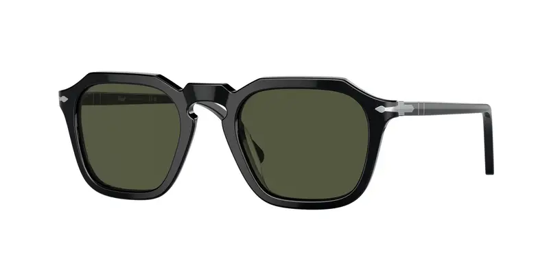 Persol Unisex PO3292S  95/31 Occhiali da sole Acetato Nero Verde Squadrata Normale