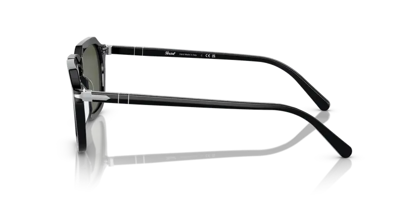 Persol Unisex PO3292S 95/31 Occhiali da sole Acetato Nero Verde Squadrata Normale miniatura 3