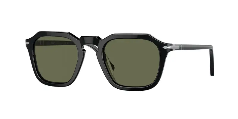 Persol Unisex PO3292S  95/58 Occhiali da sole Acetato Nero Verde Squadrata Polarizzata
